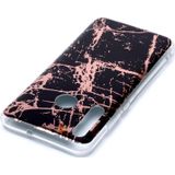 For Huawei Honor 10 Lite Plating Marble Pattern Soft TPU Protective Case(Black Gold)
