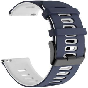 For Garmin Forerunner 245 Two-tone Silicone Strap(Blue + White)