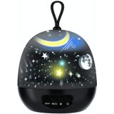Starlight USB Fantasy Atmosphere Projection Lamp LED Rotating Night Light(Black)