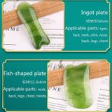10 PCS Resin Scraping Sheet Massage Facial Tendon Stick Beauty Salon Shave Board Acupuncture Pen  Color Classification: Emerald Green Fish Plate