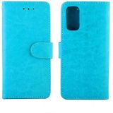 For  Galaxy S20 Crazy Horse Texture Leather Horizontal Flip Protective Case with Holder & Card Slots & Wallet & Photo Frame(Baby Blue)