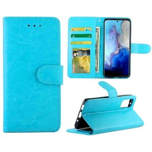 For  Galaxy S20 Crazy Horse Texture Leather Horizontal Flip Protective Case with Holder & Card Slots & Wallet & Photo Frame(Baby Blue)