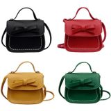Bowknot PU Leather Mini Baby Girls Casual Messenger Bag Coin Purse Children Small Clutch Bags Simple Shoulder Bag(Green)