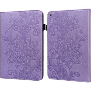 For Amazon Kindle Fire HD 8 2019/2018/2017/2016 Lace Flower Embossing Pattern Horizontal Flip Leather Case with Holder & Card Slots & Wallet & Photo Frame(Purple)