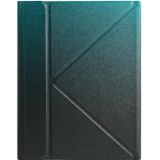 B07 Splittable Bluetooth Keyboard Leather Case with Triangle Holder & Pen Slot For iPad 9.7 2018 & 2017 / Pro 9.7 / Air 2(Gradient Dark Green)