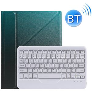 B07 Splittable Bluetooth Keyboard Leather Case with Triangle Holder & Pen Slot For iPad 9.7 2018 & 2017 / Pro 9.7 / Air 2(Gradient Dark Green)