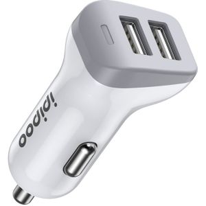 ipipoo XP-3 Dual USB Car Fast Charging Charger with Android Line(White)