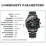 Fngeen 5781 Multifunctionele Sports Waterdichte Quartz horloge (zwart staal zwart oppervlak)