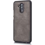 DG.MING Crazy Horse Texture Flip Detachable Magnetic Leather Case for Huawei Mate 20 Lite / Maimang 7  with Holder & Card Slots & Wallet (Grey)