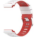 For Garmin Forerunner 920XT Two-color Steel Buckle Watch Band(White+Red)