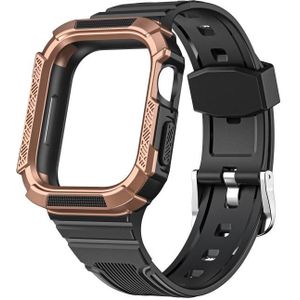 Two-color Integrated Watchband For Apple Watch Series 7 41mm / 6&SE&5&4 40mm(Black + Bronze Frame)