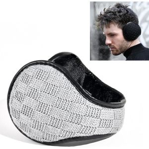 2 PCS DEZ01 Winter Men Checkered Pattern Plush Foldable Warm Earmuffs Ear Bag  Size: Free Size(Grey)