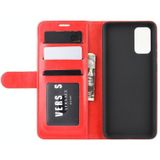 For Samsung Galaxy S20 FE 4G / 5G R64 Texture Single Horizontal Flip Protective Case with Holder & Card Slots & Wallet& Photo Frame(Red)