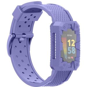 Voor Fitbit Charge 5 Silicone Integrated Strap Watchband (Purple)