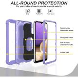 For Samsung Galaxy A32 5G PC + Rubber 3-layers Shockproof Protective Case with Rotating Holder(Purple)