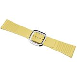 Modern Style Silicone Replacement Strap Watchband For Apple Watch Series 6 & SE & 5 & 4 44mm / 3 & 2 & 1 42mm  Style:Silver Buckle(Yellow)