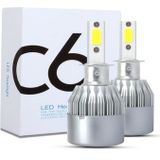 2 PCS  H3 18W 1800 LM 8000K IP68 Canbus Constant Current Car LED Headlight with 2 COB Lamps  DC 9-36V(Ice Blue Light)