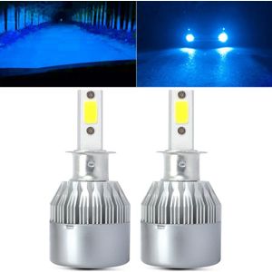2 PCS  H3 18W 1800 LM 8000K IP68 Canbus Constant Current Car LED Headlight with 2 COB Lamps  DC 9-36V(Ice Blue Light)