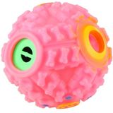 Pet Food Dispenser piepende Giggle Quack geluid opleiding speelgoed kauwen bal  grootte: S  bal Diameter: 7cm(Pink)