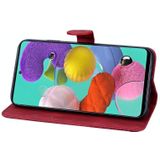 For Samsung Galaxy A51 Retro Skin Feel Butterflies Embossing Horizontal Flip Leather Case with Holder & Card Slots & Wallet(Red)