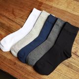 Man Cotton Socks Male High Socks Pure Color Business Socks(Navy Blue)