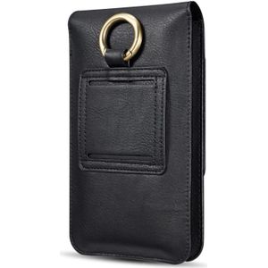 DG.MING Universal Cowskin Leather Protective Case Waist Bag with Card Slots & Hook  For iPhone  Samsung  Sony  Huawei  Meizu  Lenovo  ASUS  Oneplus  Xiaomi  Cubot  Ulefone  Letv  DOOGEE  Vkworld  and other Smartphones Below 5.2 inch(Black)