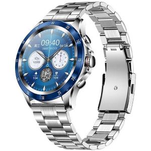 NX1 1.32 Inch Bluetooth Oproep Lichaamstemperatuur Monitoring Waterdicht Smart Watch (Blauw Staal)