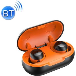 TWS-22 Bluetooth 5.0 In-Ear Sports Waterdichte ruisonderdrukken Touch Control Mini-hoofdtelefoon (Oranje)