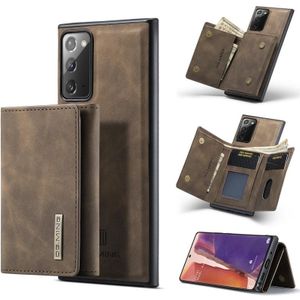 For Samsung Galaxy Note20 DG.MING M1 Series 3-Fold Multi Card Wallet + Magnetic Back Cover Shockproof Case with Holder Function(Coffee)