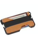 JK02 Metal Card Holder RFID Anti-Theft  Leather Wallet EDC Multifunctional Stainless Steel Aluminum Alloy Card Holder(Black+  Khaki +Black)