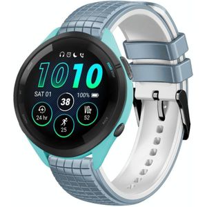 Voor Garmin Forerunner 265 22 mm mesh tweekleurige siliconen horlogeband (blauw wit)