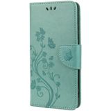 For Nokia 5.4 Butterfly Flower Pattern Horizontal Flip Leather Case with Holder & Card Slots & Wallet(Green)