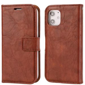 Crazy Horse Texture Detachable Magnetic Back Cover Horizontal Flip Leather Case with Holder & Card Slots & Photo Frame & Wallet For iPhone 12 mini(Brown)