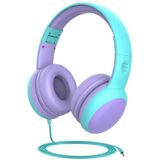 Gorsun GS-E61V Children Headphones Wired Student Cat Ear Detachable Folding Learning Headphones(Purple)
