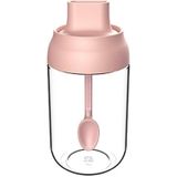 3 PCS Macaron Ribbon Moisture-Proof Lid Spoon One Seasoning Jar Glass Seasoning Bottle with Label  Style:Seasoning Bottle(Pink)