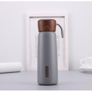 Delicate 304 roestvrijstalen houtnerf Thermos Cup  Capaciteit: 500ml