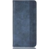 For Google Pixel 6 Pro Magnetic Buckle Retro Crazy Horse Texture Horizontal Flip Leather Case with Holder & Card Slots & Photo Frame(Blue)