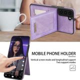 Voor Samsung Galaxy S21 + 5G N. Bekus Verticale Flip Card Slot RFID Telefoon Case (Paars)