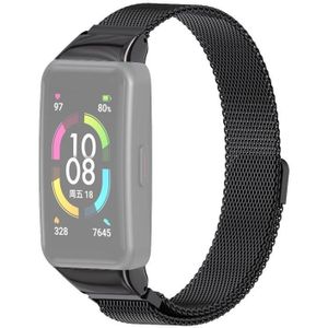 Voor Huawei Band 6 / Honor Band 6 MIJOBS Milaan Roestvrij staal magnetische vervanging Riem Watchband (Zwart)