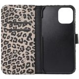 For iPhone 12 Pro Max Leopard Print Pattern Horizontal Flip Leather Case with Card Slot and Holder(Gray)