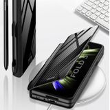 Voor Samsung Galaxy Z Fold5 GKK Painted Tempered Glass Flip Leather Phone Case met Pen Slot (Goud)