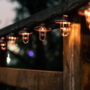 4m 10LEDs Solar Outdoor Corridor Light String IP65 Iron Festival Decoration String Lights