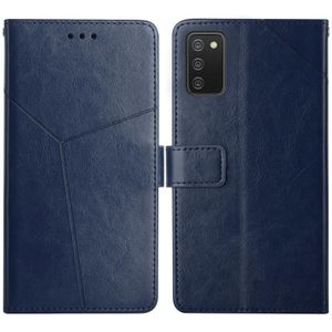Voor Samsung Galaxy A02S Y Stitching Horizontale Flip Leren Case met Houder & Card Slots & Portemonnee & Fotolijst