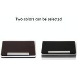 Deli 7628 Portable Business Card Case Leather Magnetic Buckle Business Card Holder Bag(Brown)