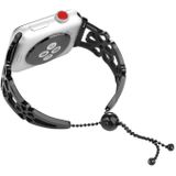 Flower Shaped Bracelet Stainless Steel Watchband for Apple Watch Series 3 & 2 & 1 38mm (Black)