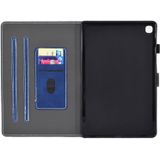 For Galaxy Tab S6 Lite Sewing Thread Horizontal Painted Flat Leather Case with Pen Cover & Anti Skid Strip & Card Slot & Holder(Blue)