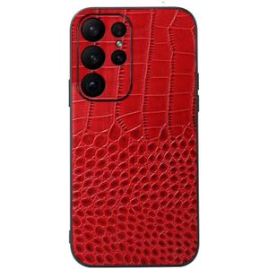 Voor Samsung Galaxy S23 Ultra 5G Krokodil Textuur Lederen Telefoon Case (Rood)