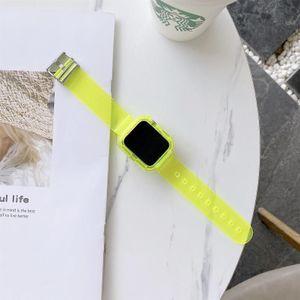 Candy Color Transparent TPU Watchband For Apple Watch Series 6 & SE & 5 & 4 40mm(Yellow Green)