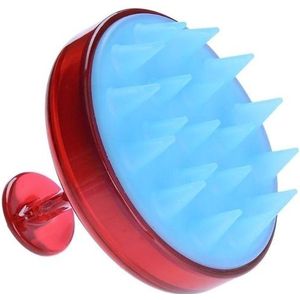 Silicone Head Scalp Massage Brush Hair Washing Scalp Cleanse Comb(Red)