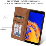 Retro Skin Feel Business Magnetic Horizontal Flip Leather Case for Samsung Galaxy J4 Plus 2018 & J4 Prime(Brown)
